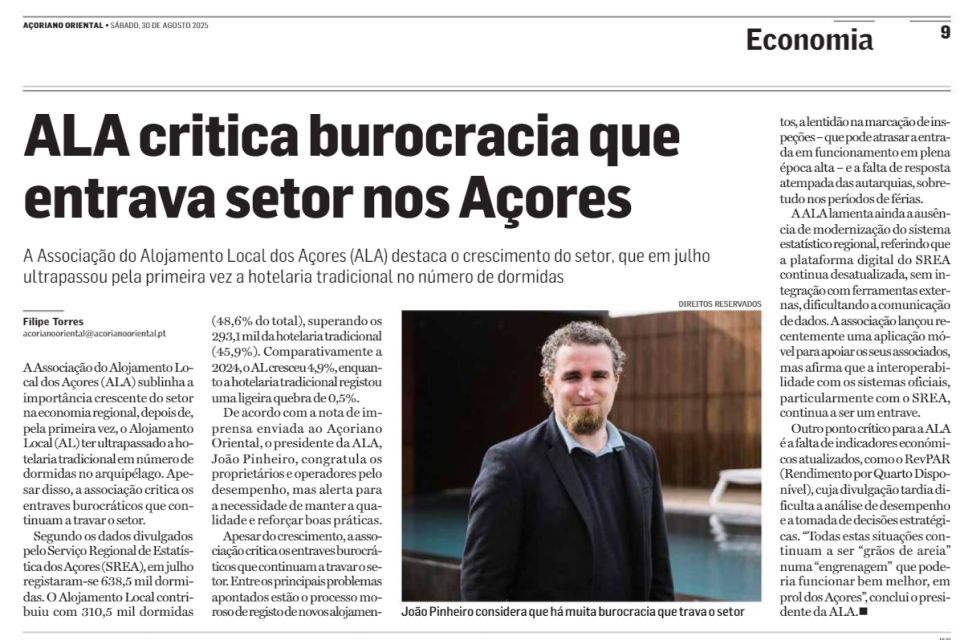 ALA critica burocracia que entrava setor nos Açores