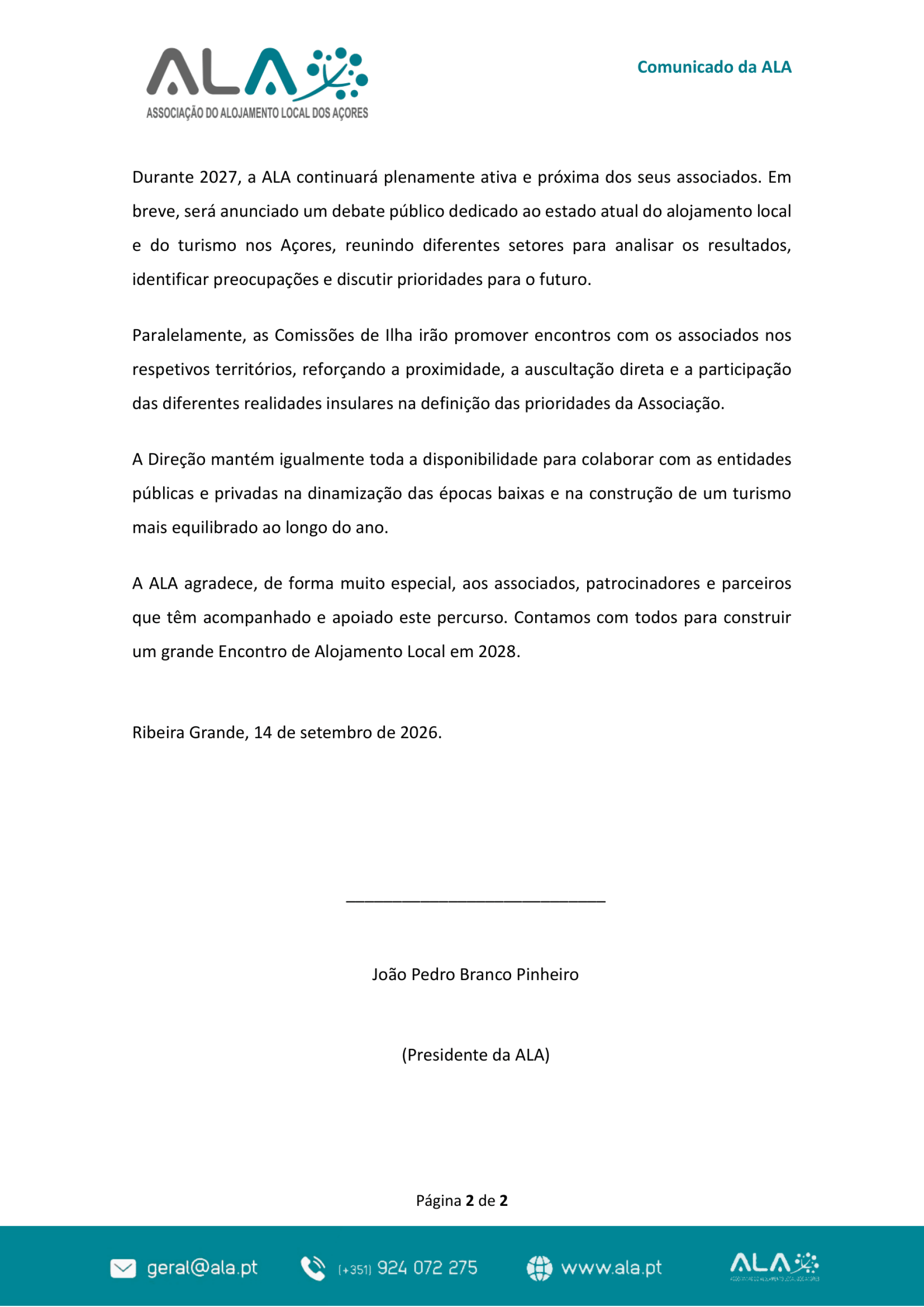 Próximo Encontro de Alojamento Local realiza-se em 2028